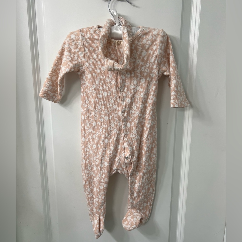 Chelsea and Violet- 9 Months Long Sleeve Printed Coverall and Headband Set